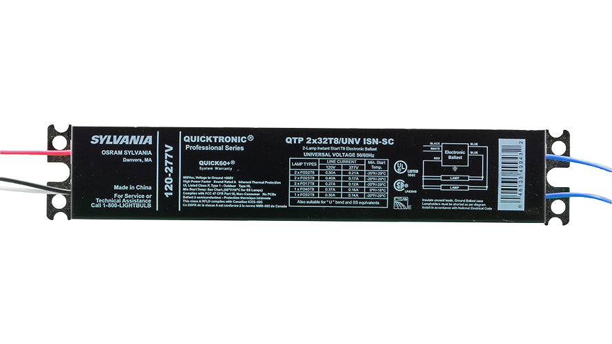 Sylvania QTP2x32T8UNVISNSC Quicktronic T8 Ballast 2 Lamp Ballasts